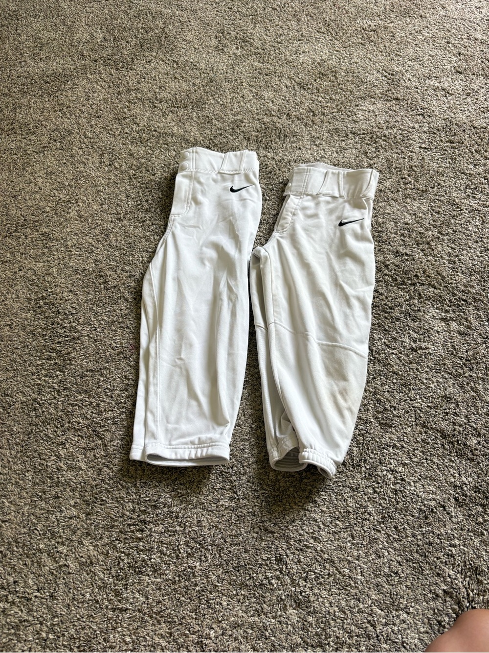 Nike White Kids Athletic Sweatpants with Swoosh